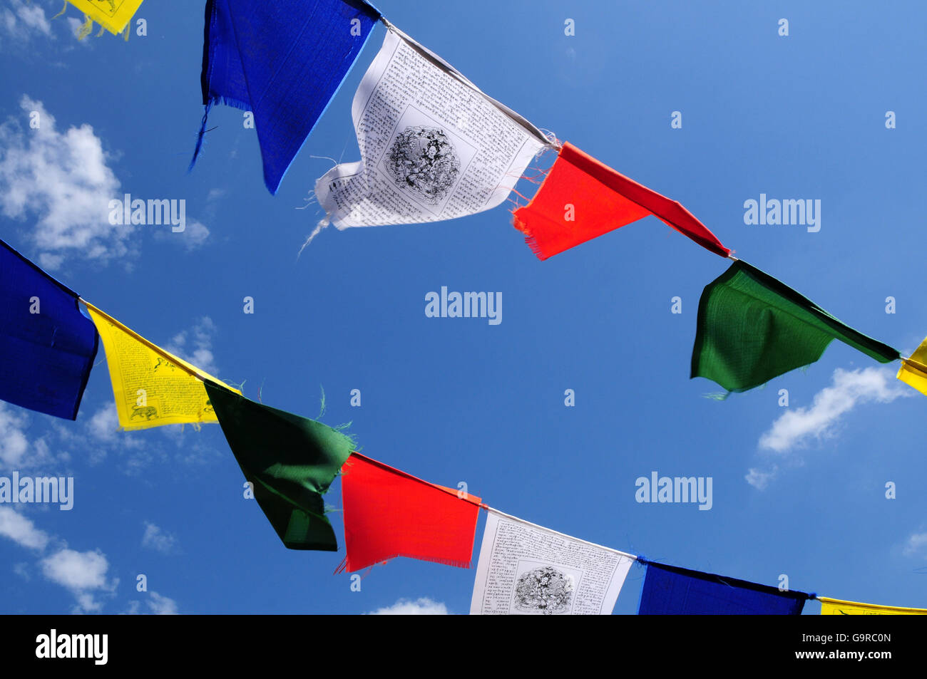 Prayer Flag / Tibet, Tibetan, Himalaya, Buddhism Stock Photo