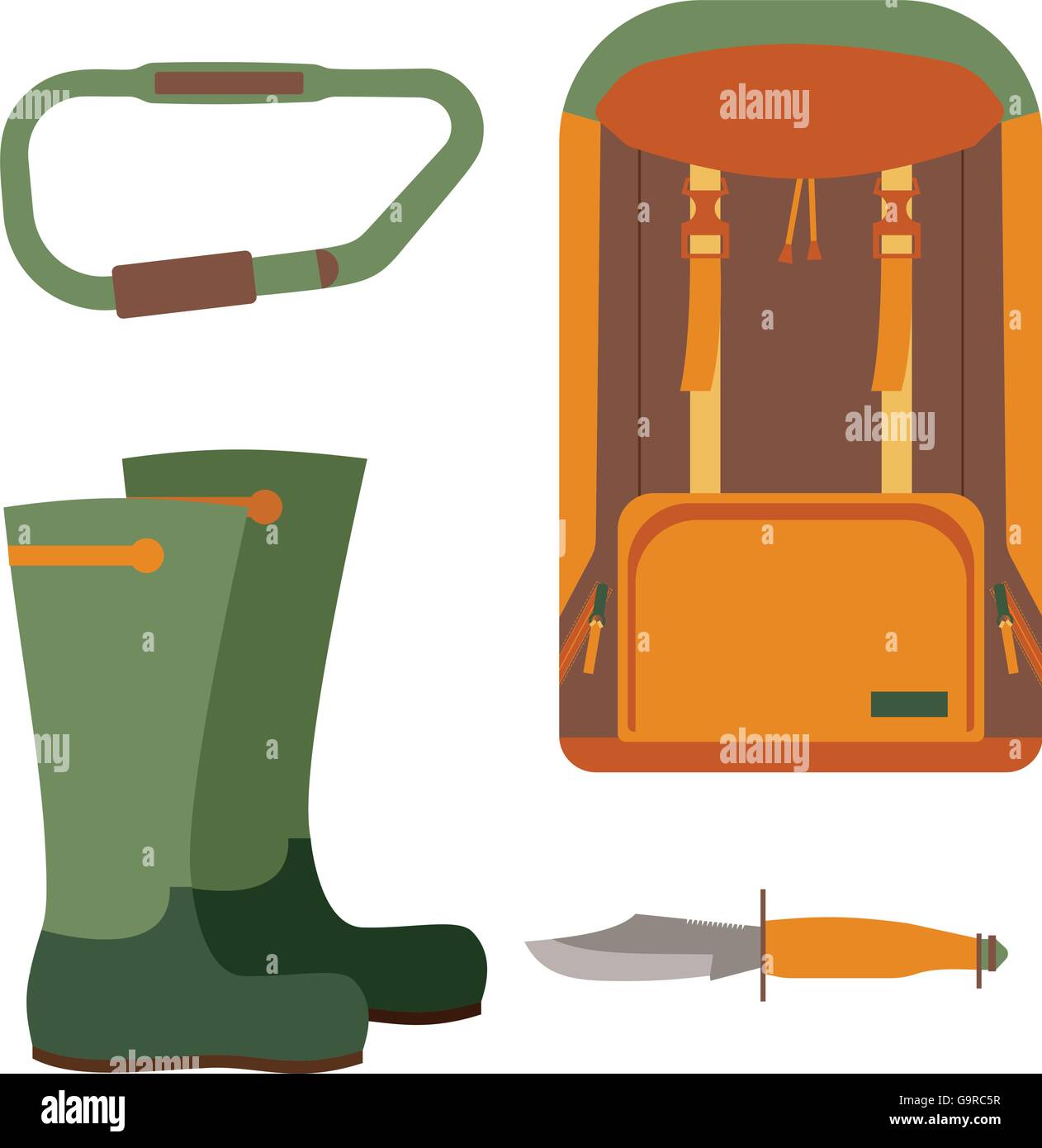 Hunting knife and backpack for trekking Stock Vector Image & Art Alamy