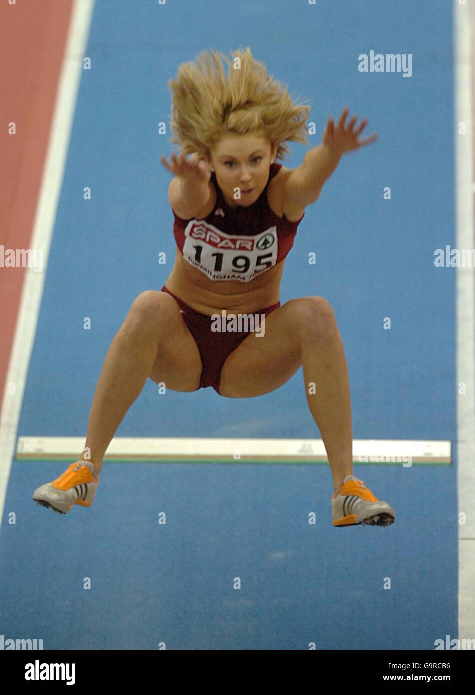 Latvia's Ineta Radevica in action during the long jump Stock Photo