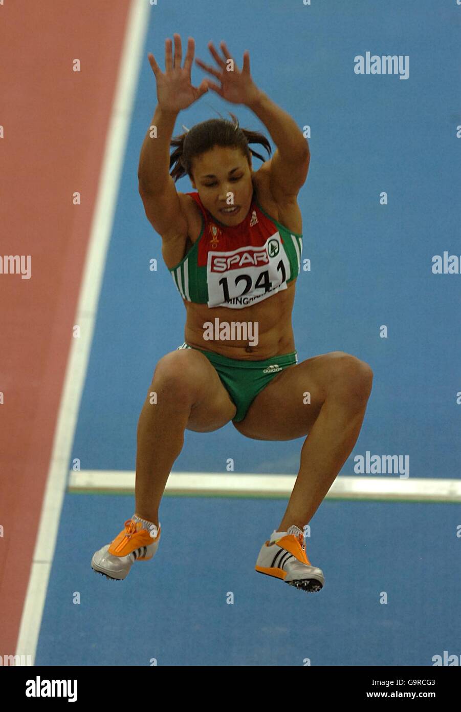 Portugal's Naide Gomes in action during the long jump Stock Photo - Alamy