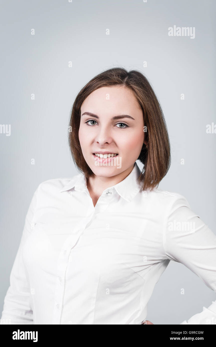 Young woman with cute smile Stock Photo
