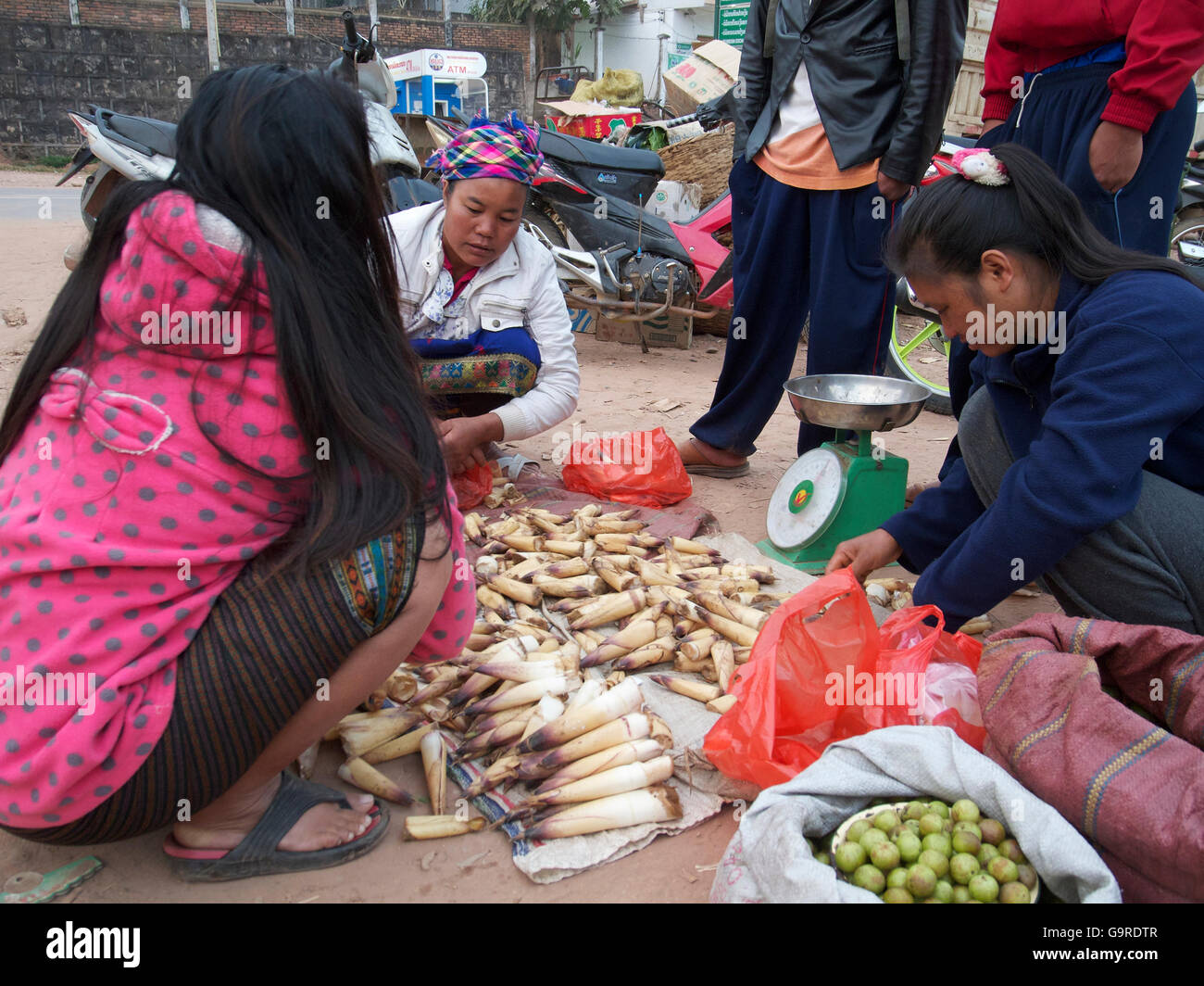 women at market, Boun Tai, province Oudomxay, Laos, Asia / Boun Tai Stock Photo