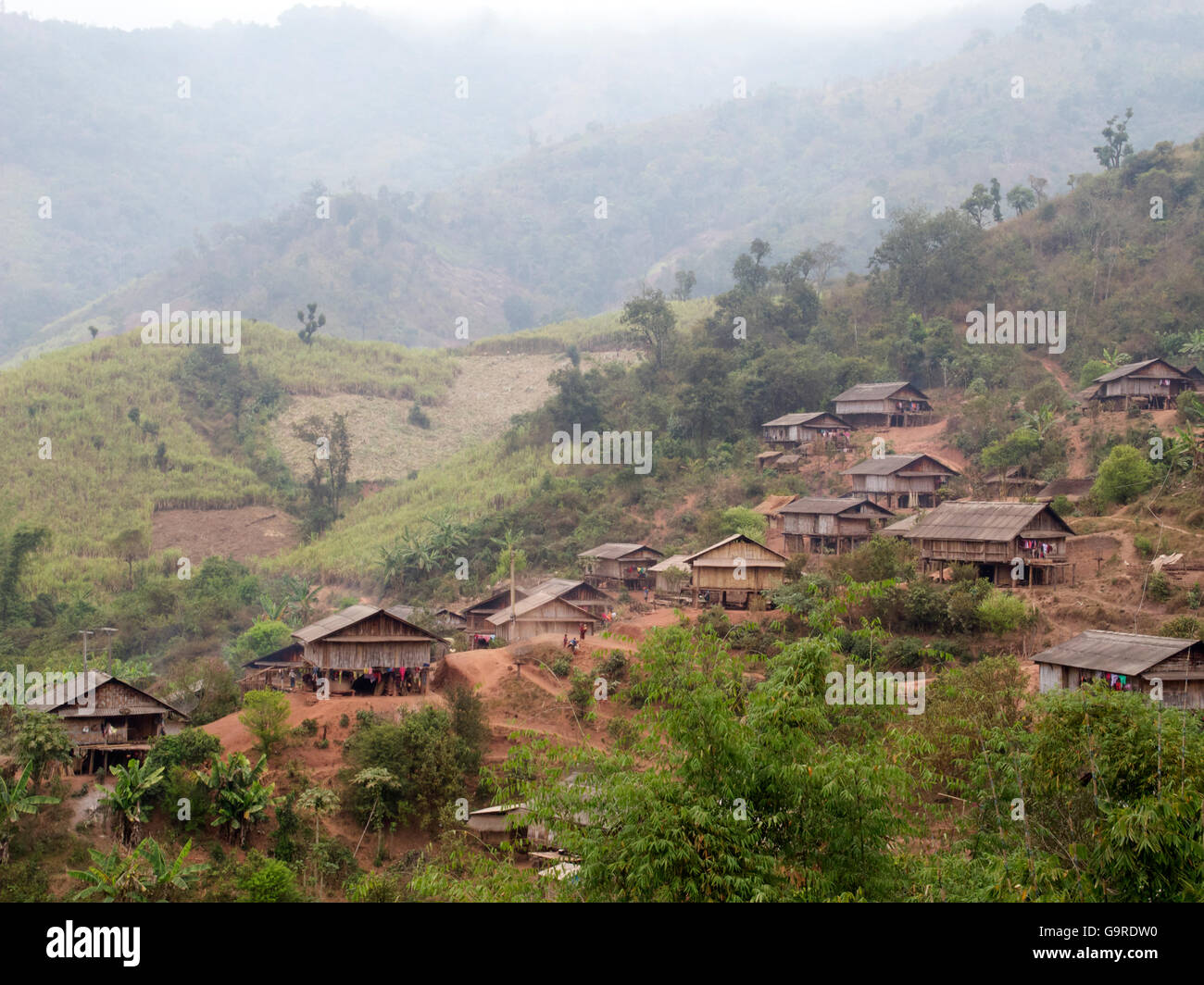 Ou Tai village, province Oudomxay, Laos, Asia  / Ou Tai Stock Photo