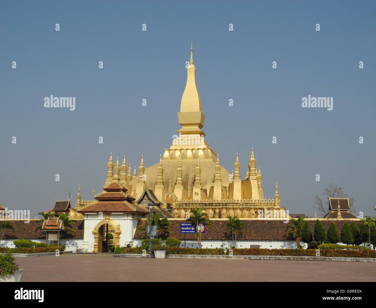 Golden Stupa at Pha That Luang, Vientiane, province Vientiane, Laos, Asia / Vientiane Stock Photo