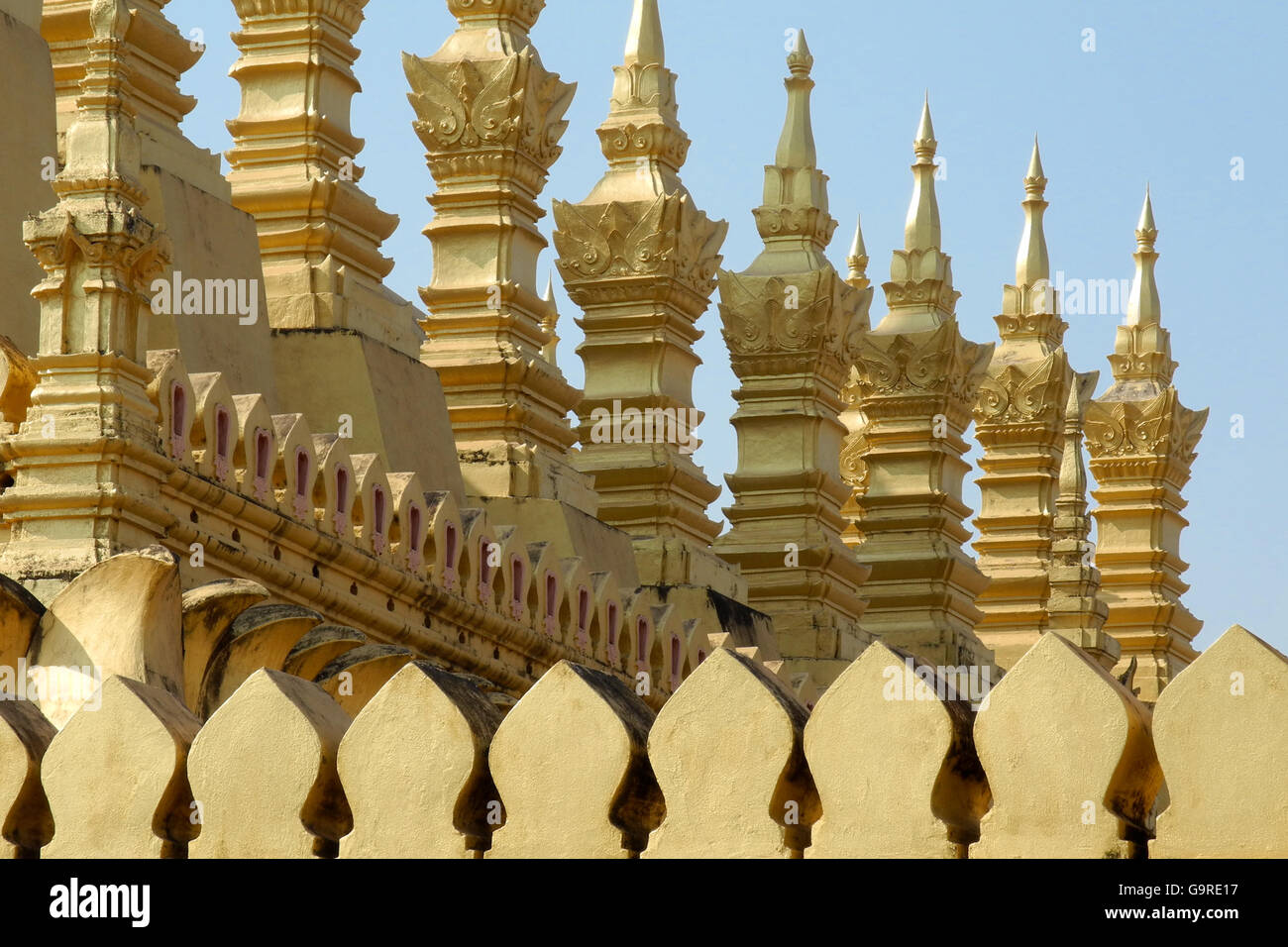 Golden Stupa at Pha That Luang, Vientiane, province Vientiane, Laos, Asia / Vientiane Stock Photo