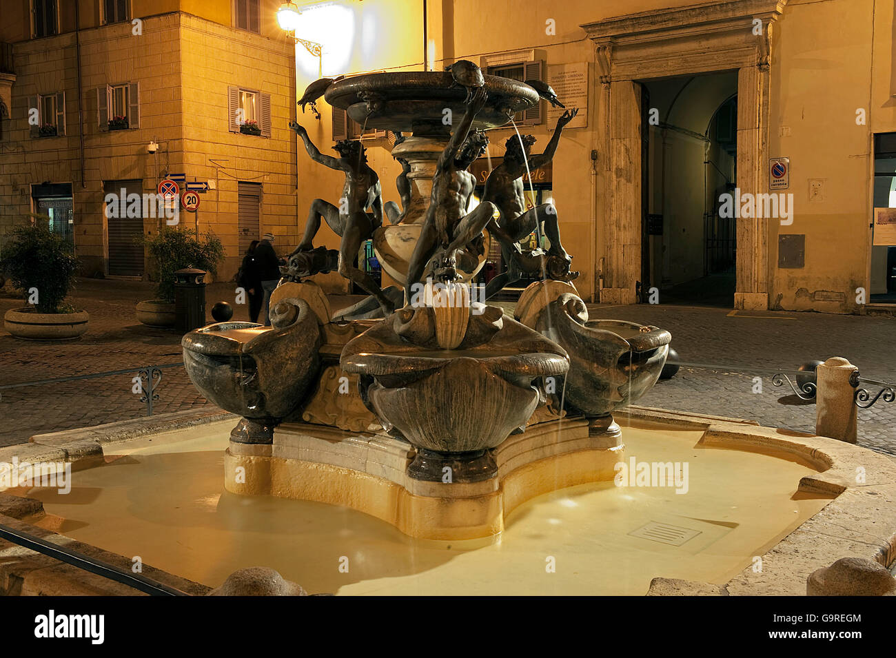 Turtle fountain, Piazza Mattei, district Sant'Angelo, Rome, Lazio, Italy / Fontana delle Tartarughe Stock Photo