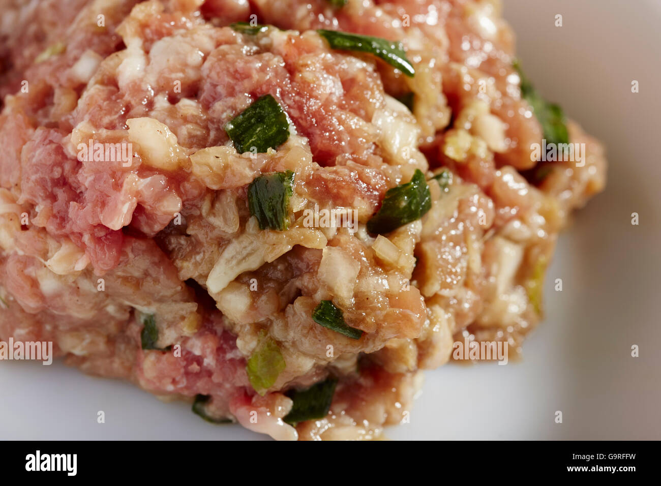ground pork wonton filling Stock Photo Alamy
