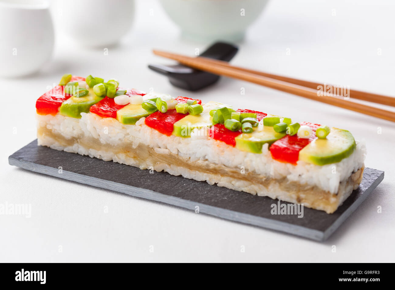 Oshizushi, pressed sushi in a box Stock Photo - Alamy