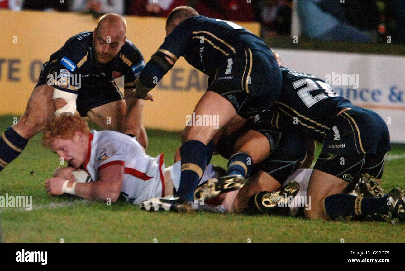 St helens james graham in action at knowsley road hi-res stock ...