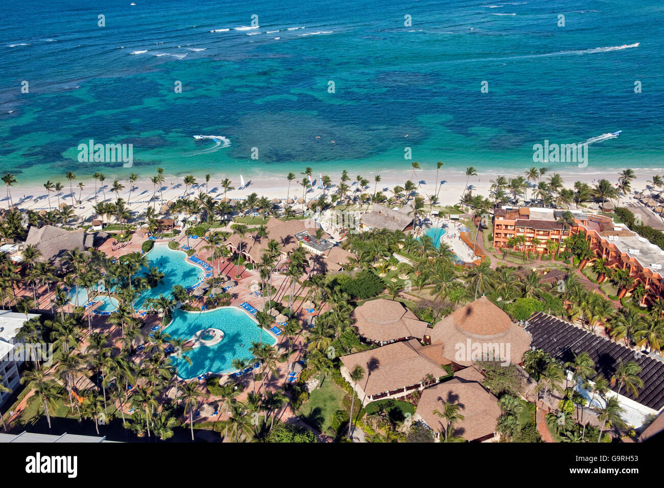 Beach Resort, reef, Bavaro, Punta Cana, La Altagracia Province, Dominican Republic Stock Photo