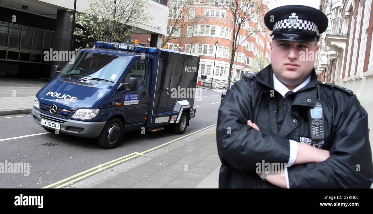 A Police Van Is Seen Outside Westminster Magistrates Court London 