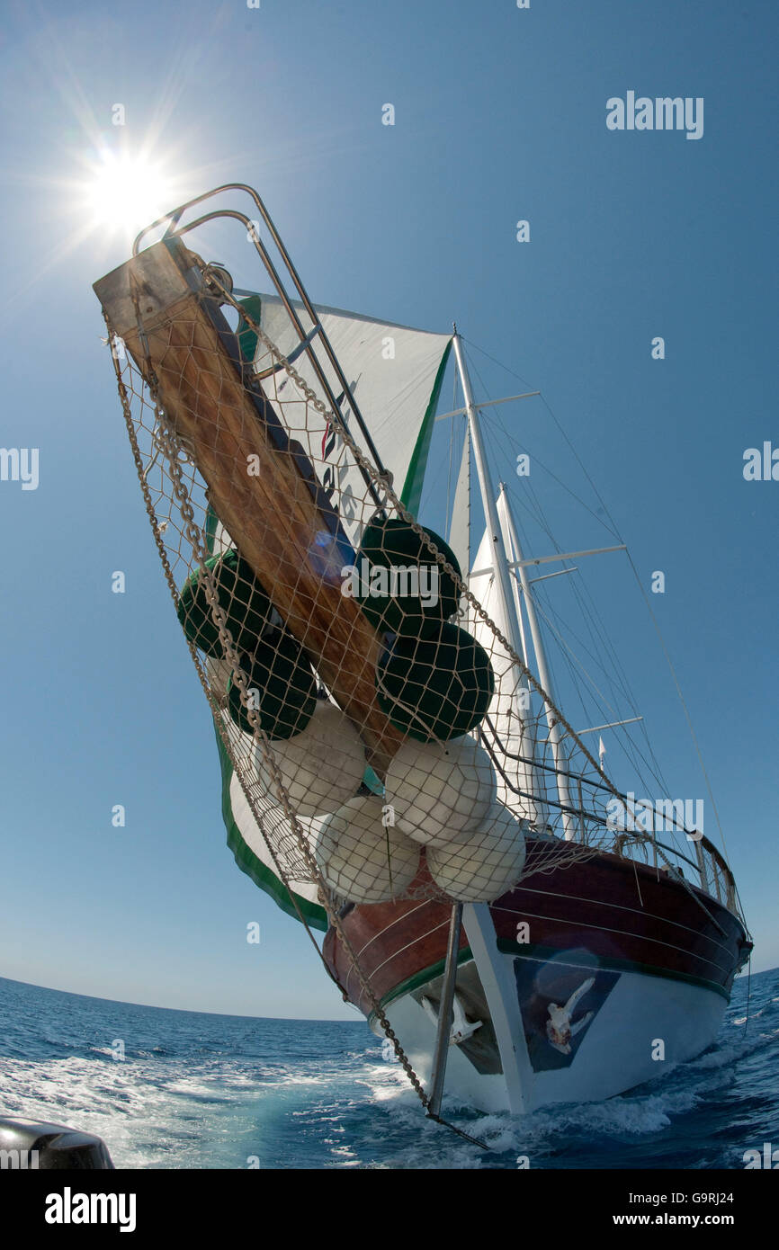 Sailship, Bow, jib, sailing Stock Photo Alamy