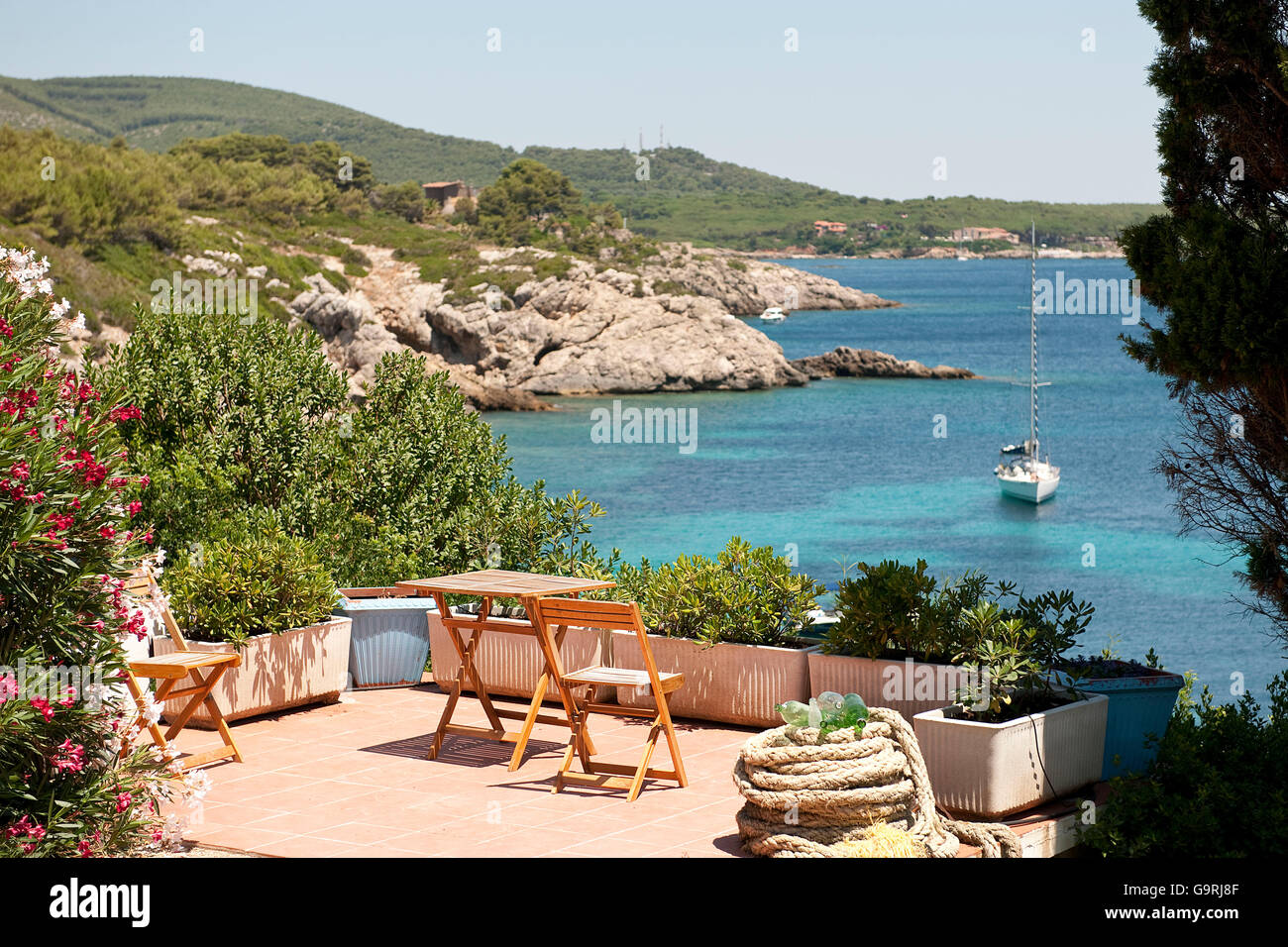 Bay at Capo Galera, Alghero, Sardinia, Italy, Europe, mediterranean sea / Alghero Stock Photo