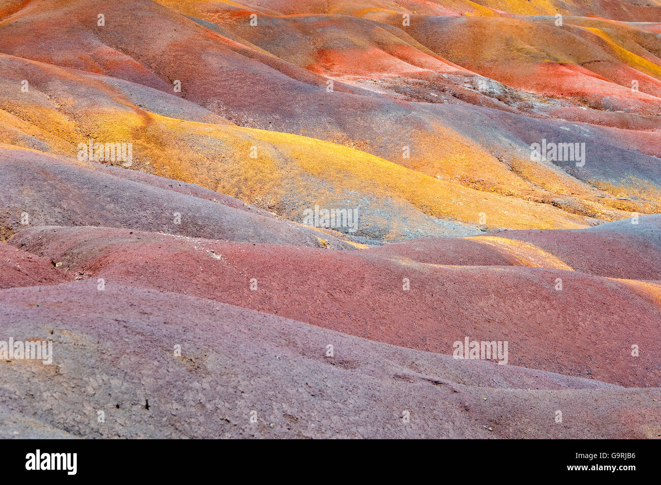 Seven Coloured Earths, Chamarel, Mauritius, Africa / Chamarel Stock Photo