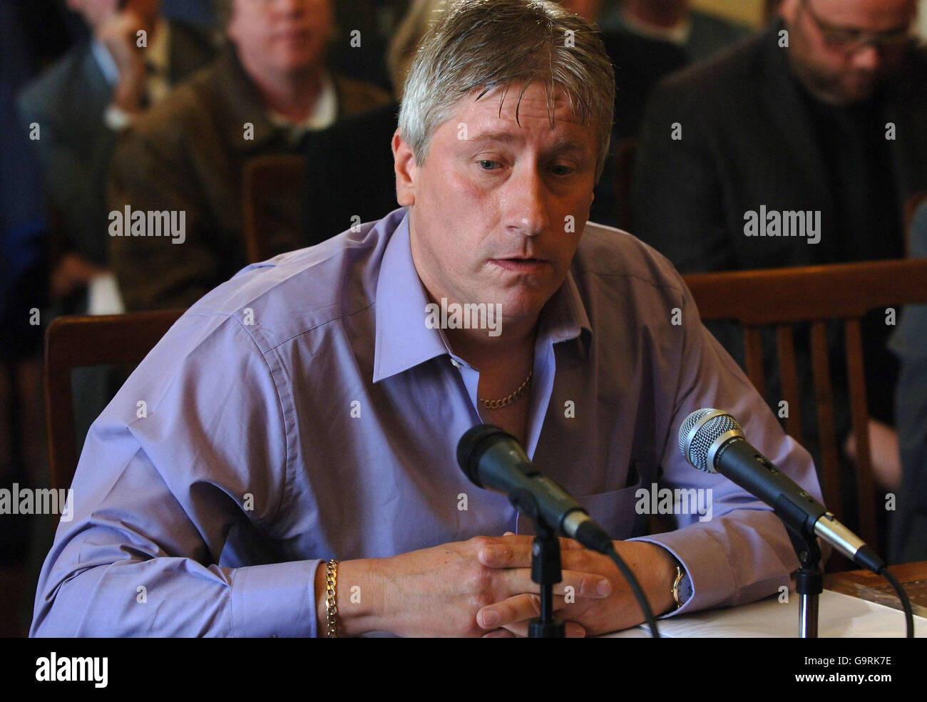 Infected haemophiliac David Fielding gives evidence at an independent