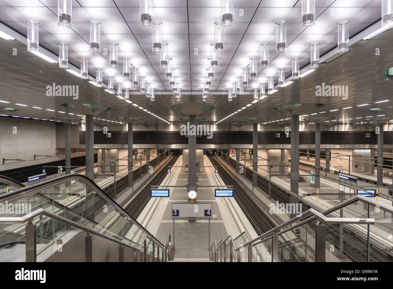 Inside View of Berlin Central Train Station. Stock Photo