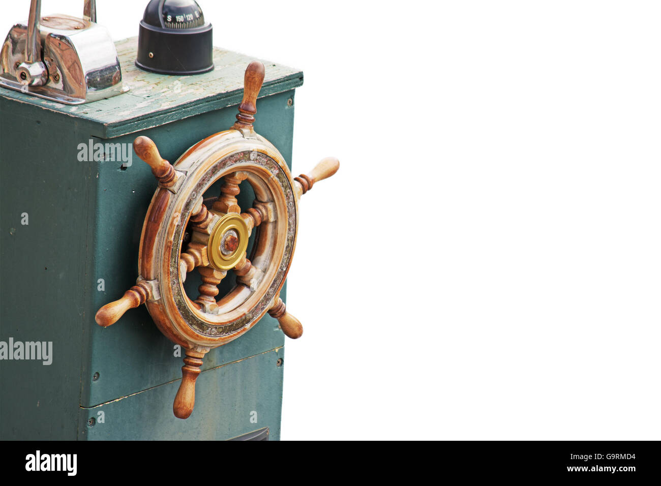 closeup of a vintage boat wheel Stock Photo Alamy