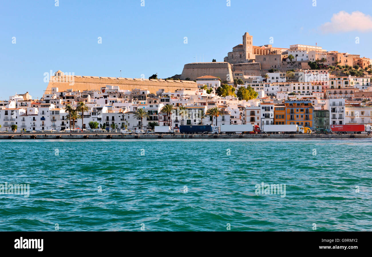 harbour of Dalt Vila, Ibiza, Eivissa, balearic islands, Spain, Europe/ Ibiza Stock Photo