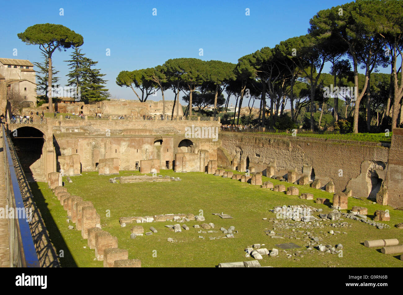 Hippodrome on Palatin hill, Rome, Lazio, Italy Stock Photo