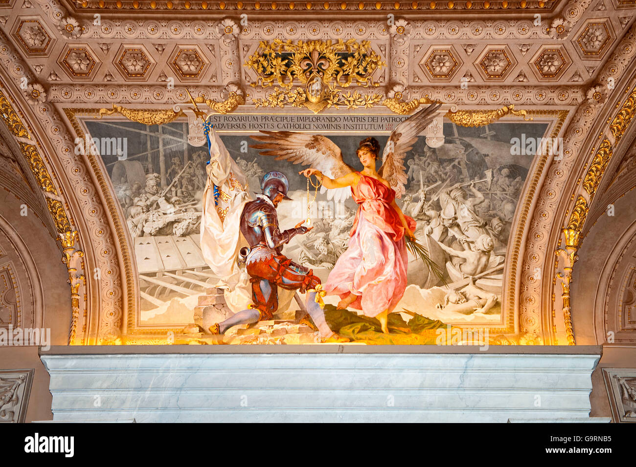 Ceiling Painting With Angel And Officer In Arms Vatican Museums