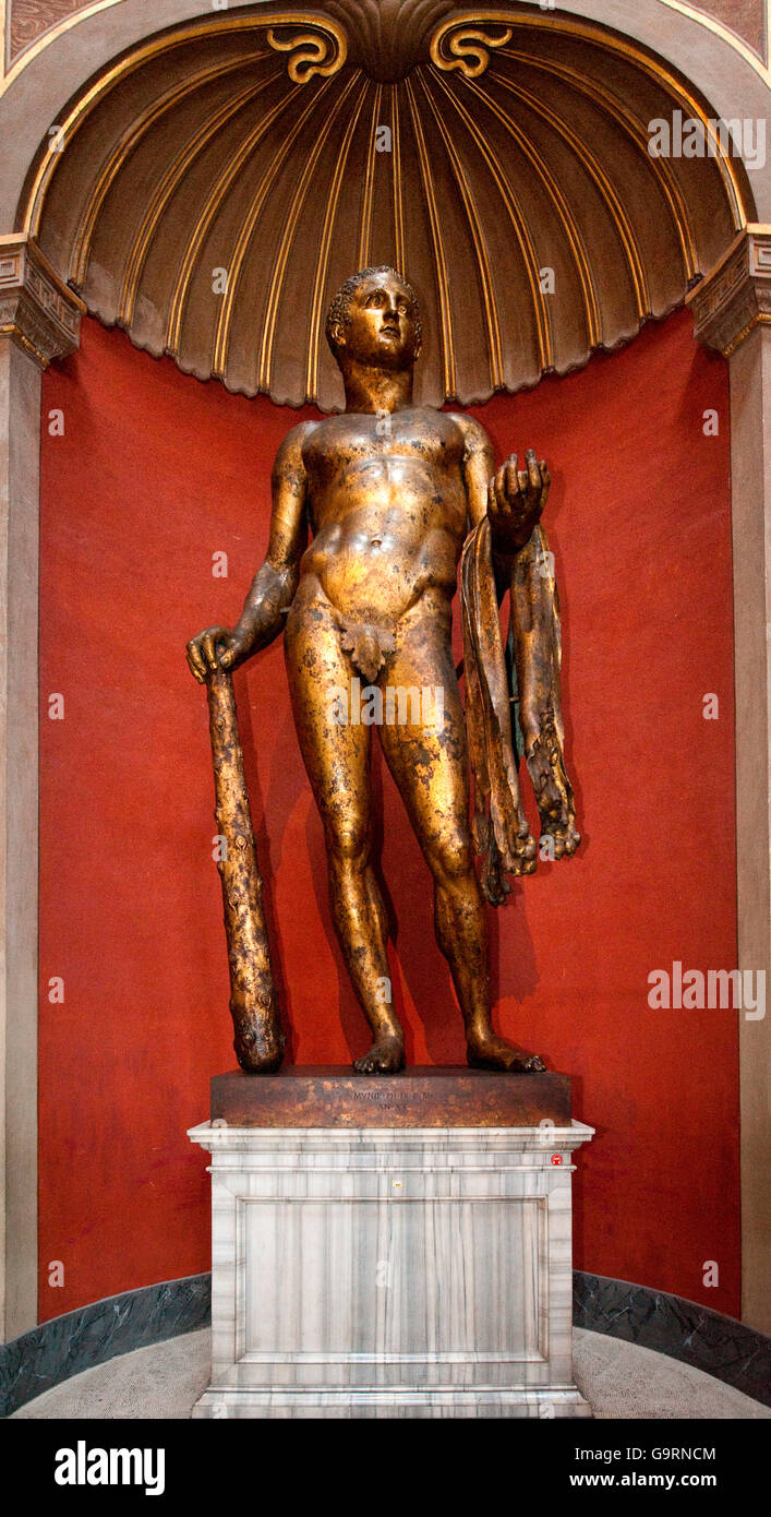 Ancient greek statue of Hercules invictus, Sala Rotonda, Pio Clementino museum, Vatican museums