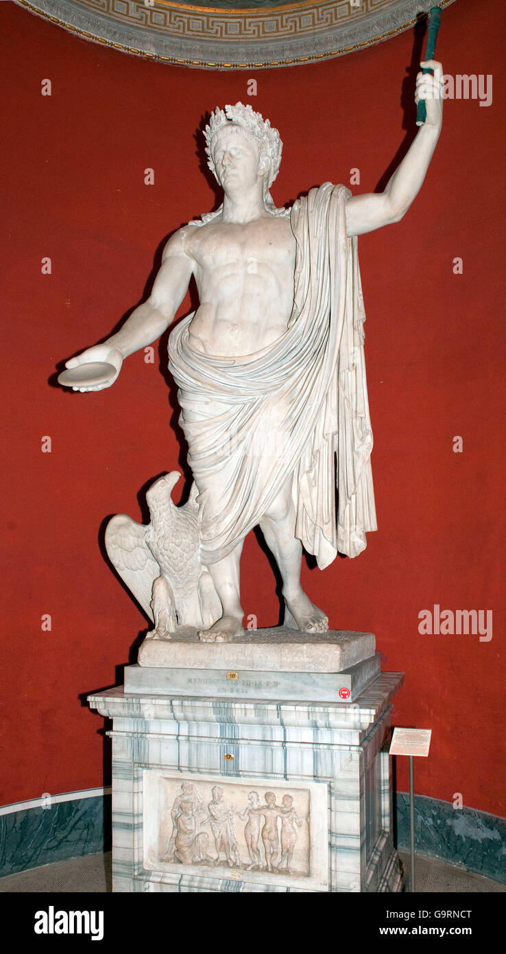 Marble statue of Emperor Claudius, Sala Rotonda, Pio Clementino museum ...