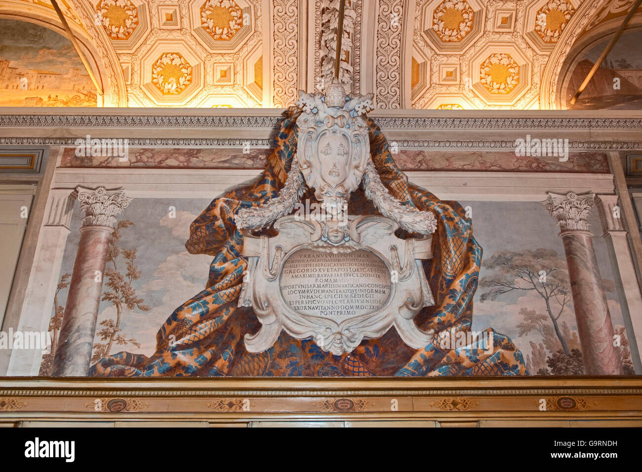 Ceiling Painting With Papal Coat Of Arms Of Urban Viii Pontifex