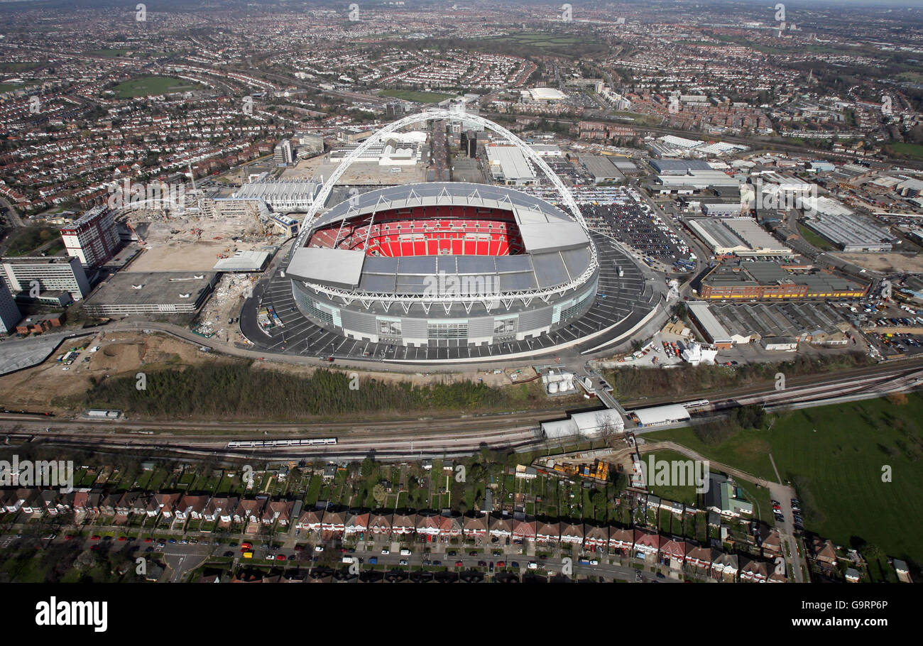 Aerial view of the new Wembley Stadium in north west London. Stock Photo