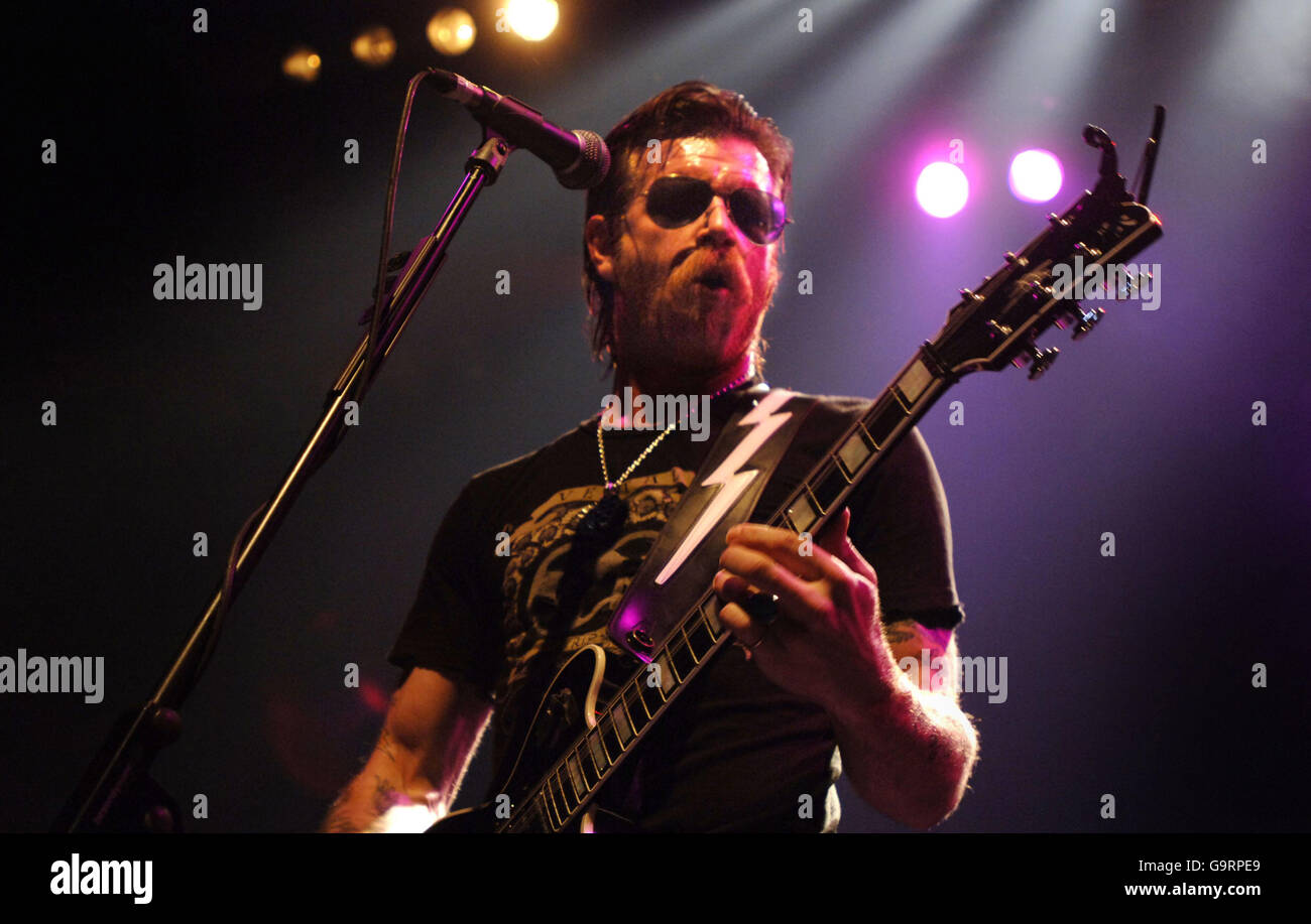 Jesse ''the devil'' Hughes of the band Eagles of Death Metal in action during a concert at the Astoria in central London. Stock Photo