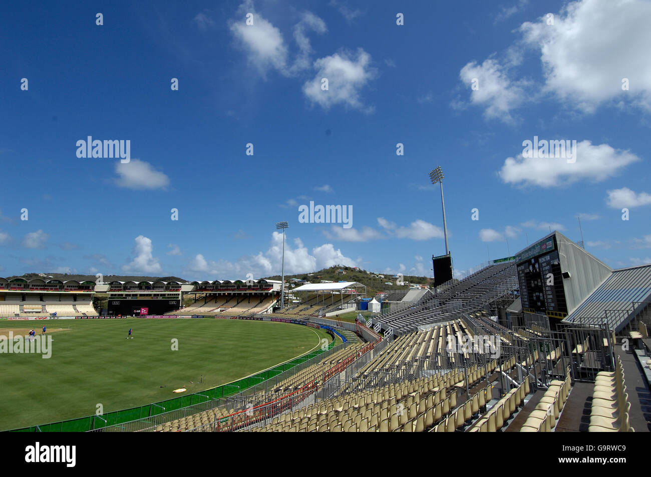 Cricket - ICC Cricket World Cup 2007 - The Beausejour Stadium - St Lucia. A general view of the The Beausejour Stadium, Gros Islet, St Lucia Stock Photo