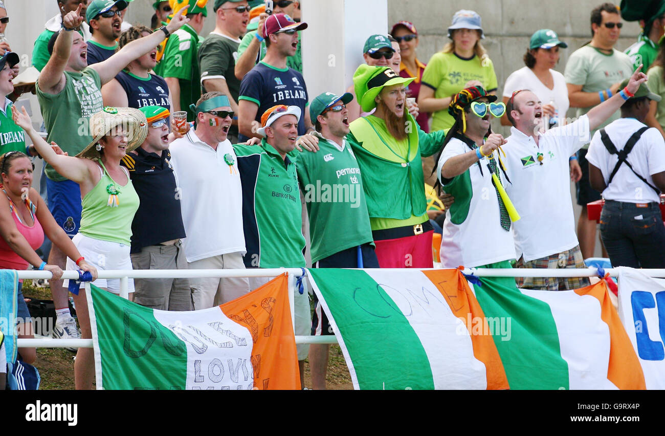 Ireland fans cheer on during the ICC Cricket World Cup 2007, Group C ...