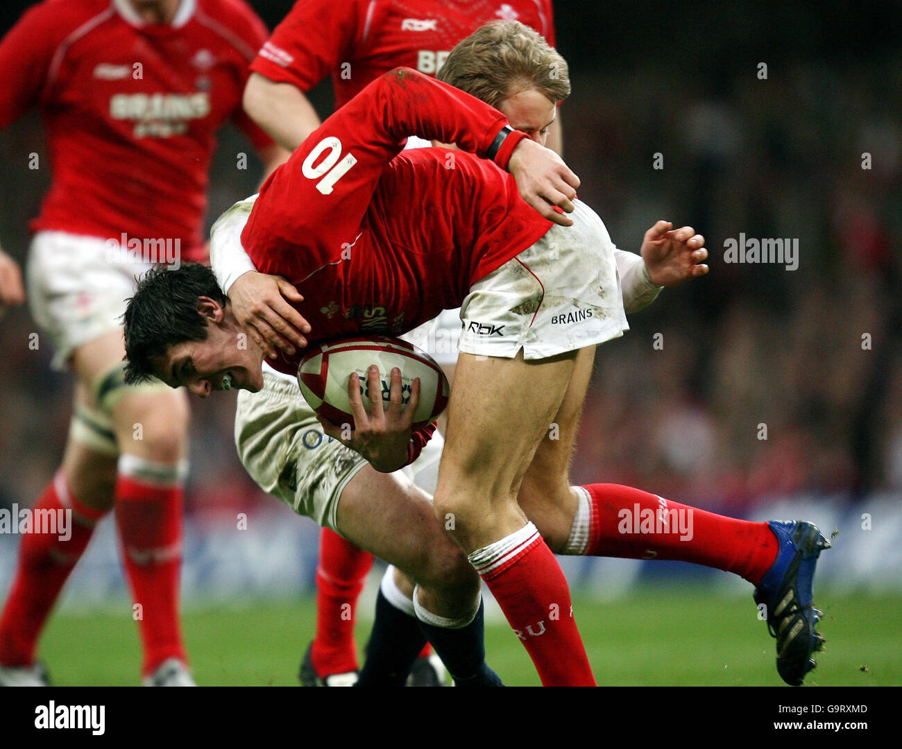 Rugby Union - RBS 6 Nations Championship 2007 - Wales v England - Millennium Stadium Stock Photo