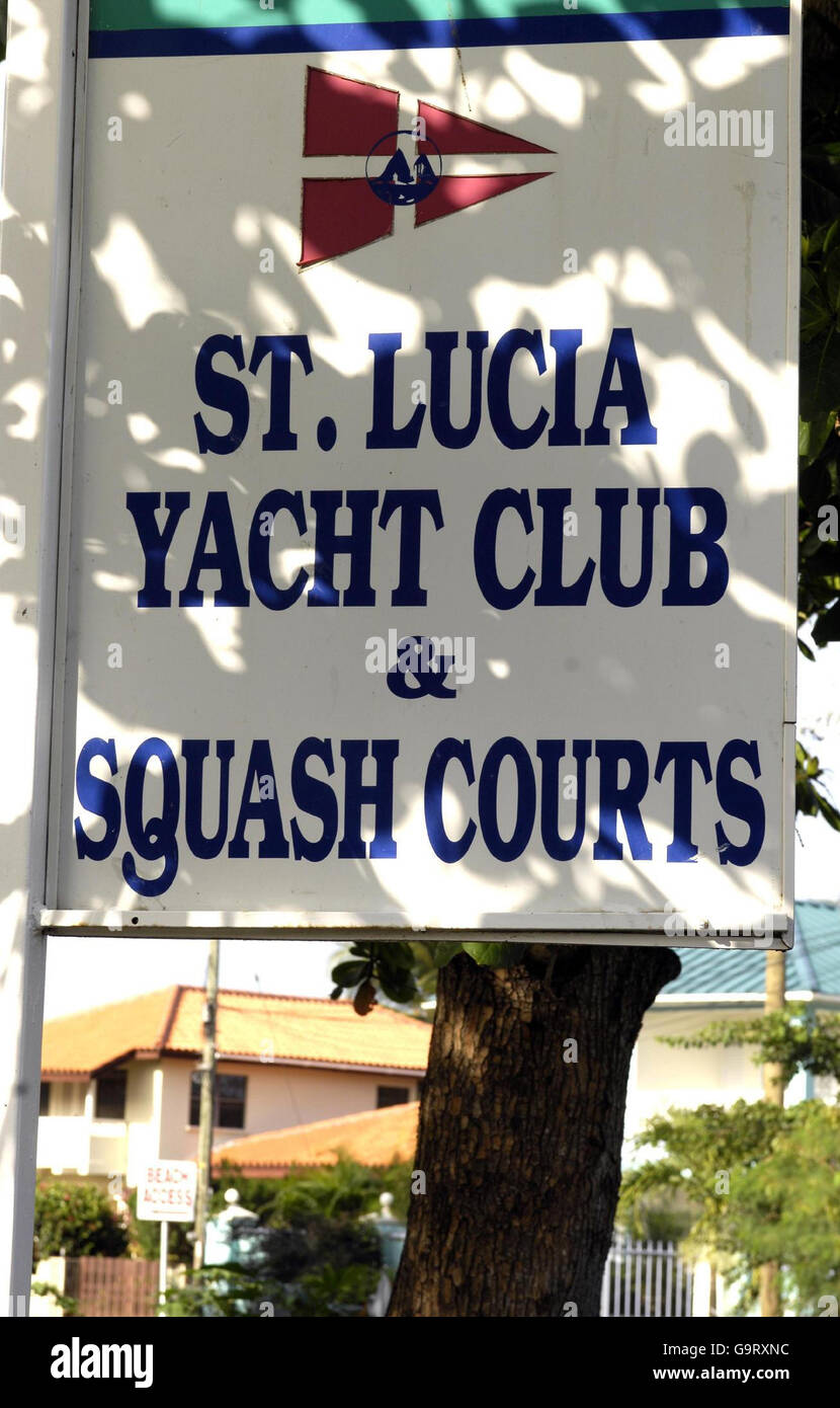Cricket - ICC Cricket World Cup 2007 - Rumours Nightclub - St Lucia. The sign outside the St Lucia Yacht Club in Rodney Bay, St Lucia. Stock Photo