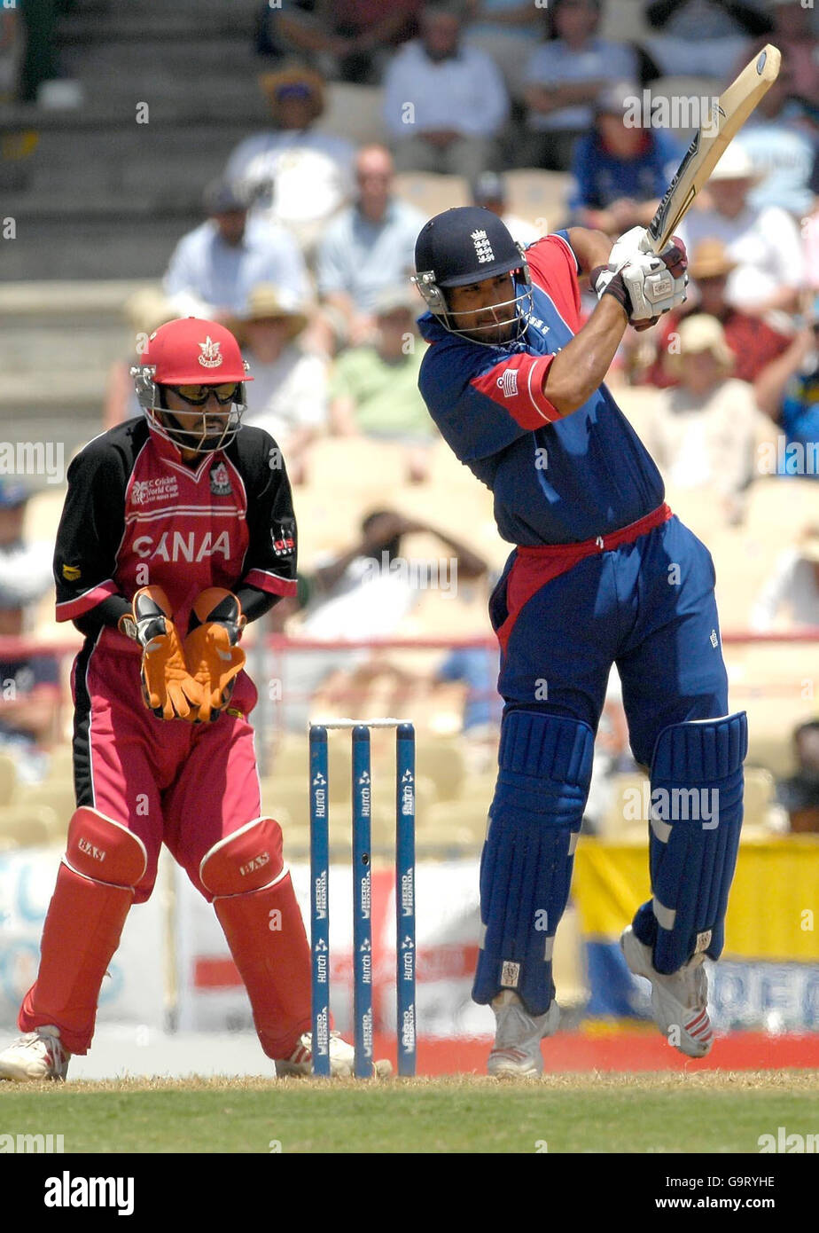 Ravi Bopara in action during the ICC Cricket World Cup 2007, Group C match at the Beausejour