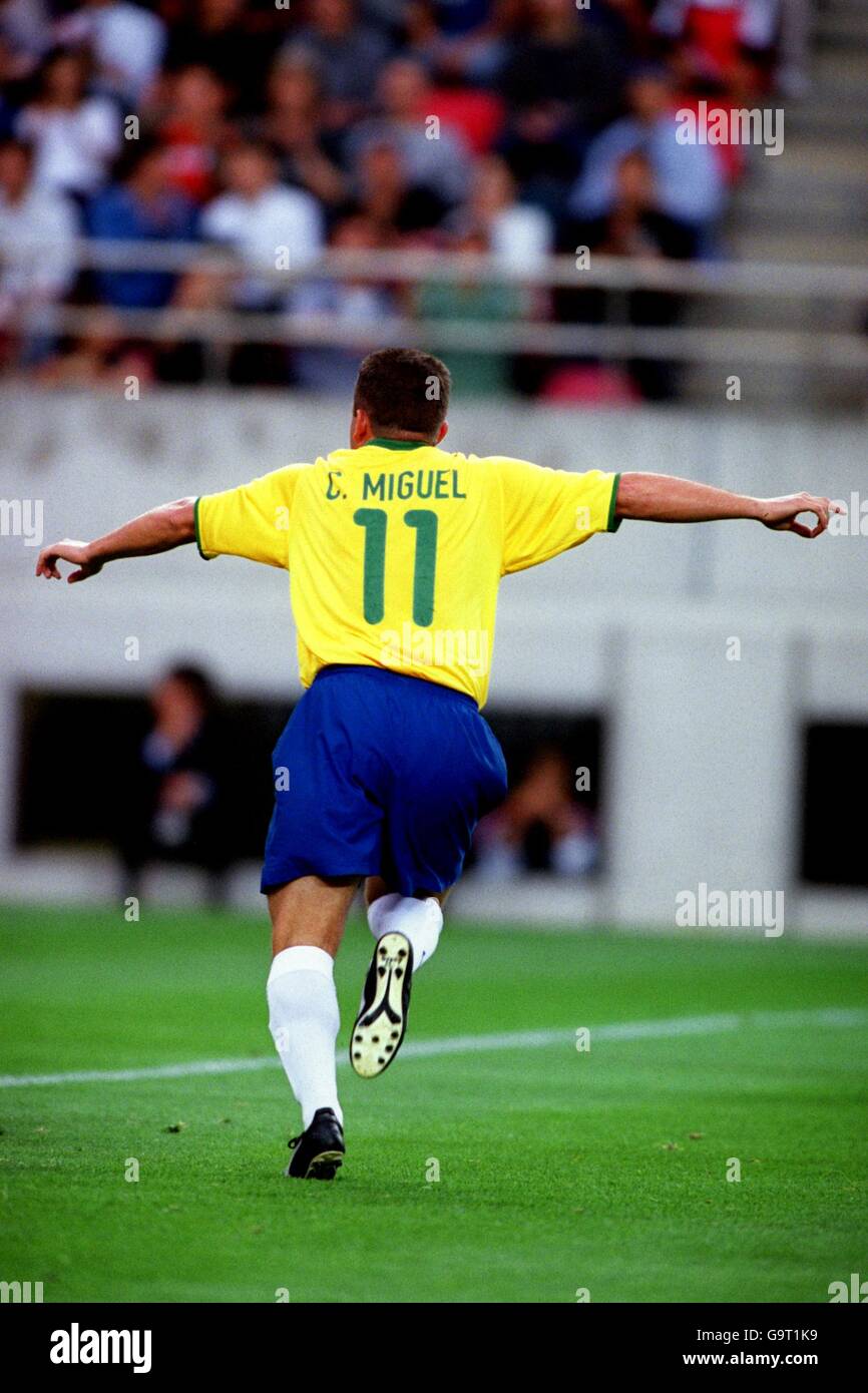 Brazil's Carlos Miguel celebrates scoring the second goal Stock Photo