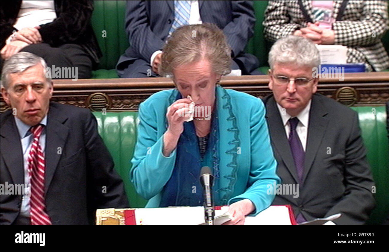 Foreign Secretary Margaret Beckett speaks in the House of Commons Stock