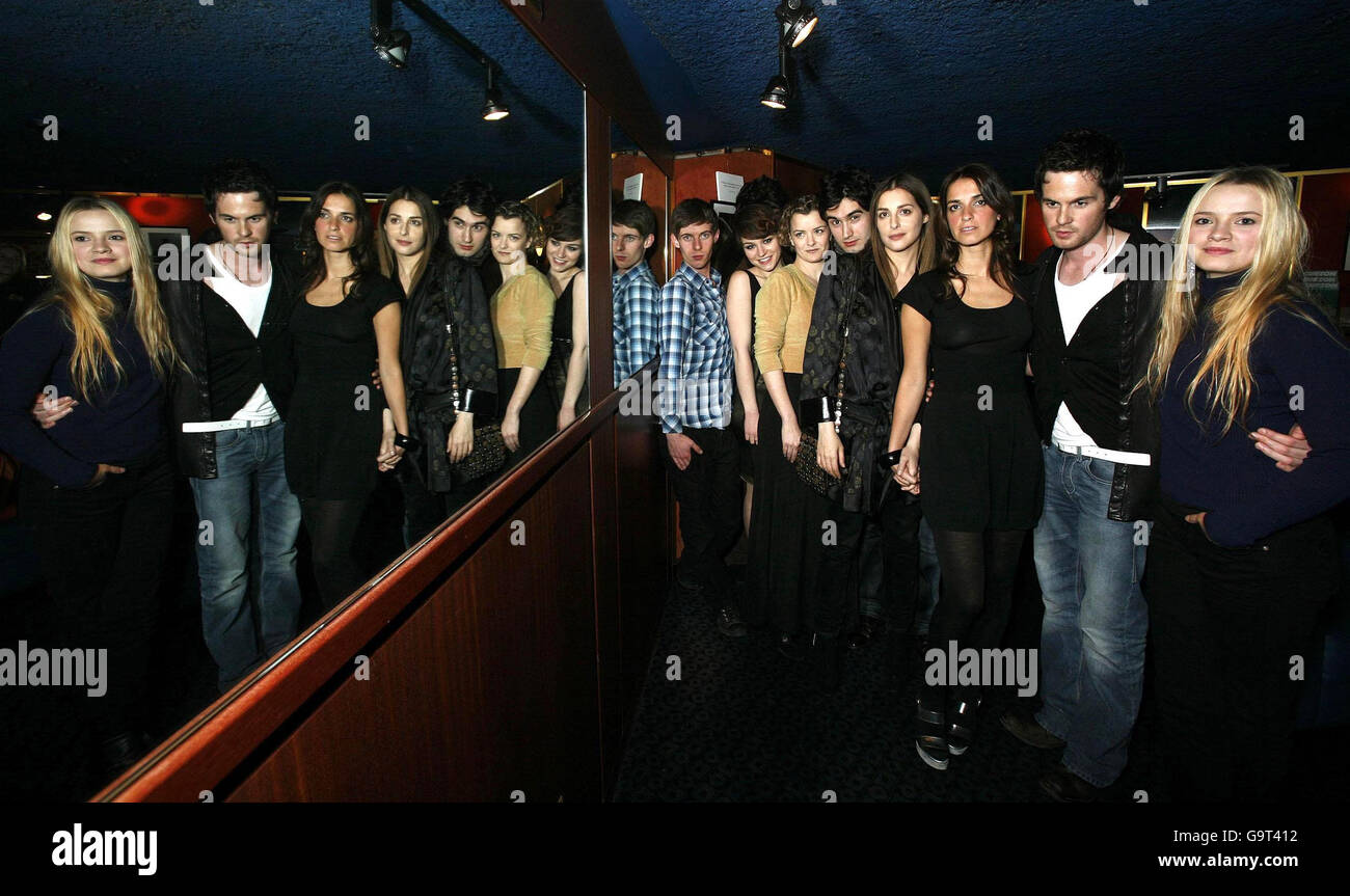 Young up and coming acting talent (L-R) Luke Treadaway, Emilie Dequenne, Lucy Russell, Georges Babluani, Amira Casar, Joana Preiss, Tom Riley and Sara Forestier attending the 'A Rendez-Vous With French Cinema', a showcase of up & coming French acting talent, at the Curzon Mayfair in central London. Stock Photo