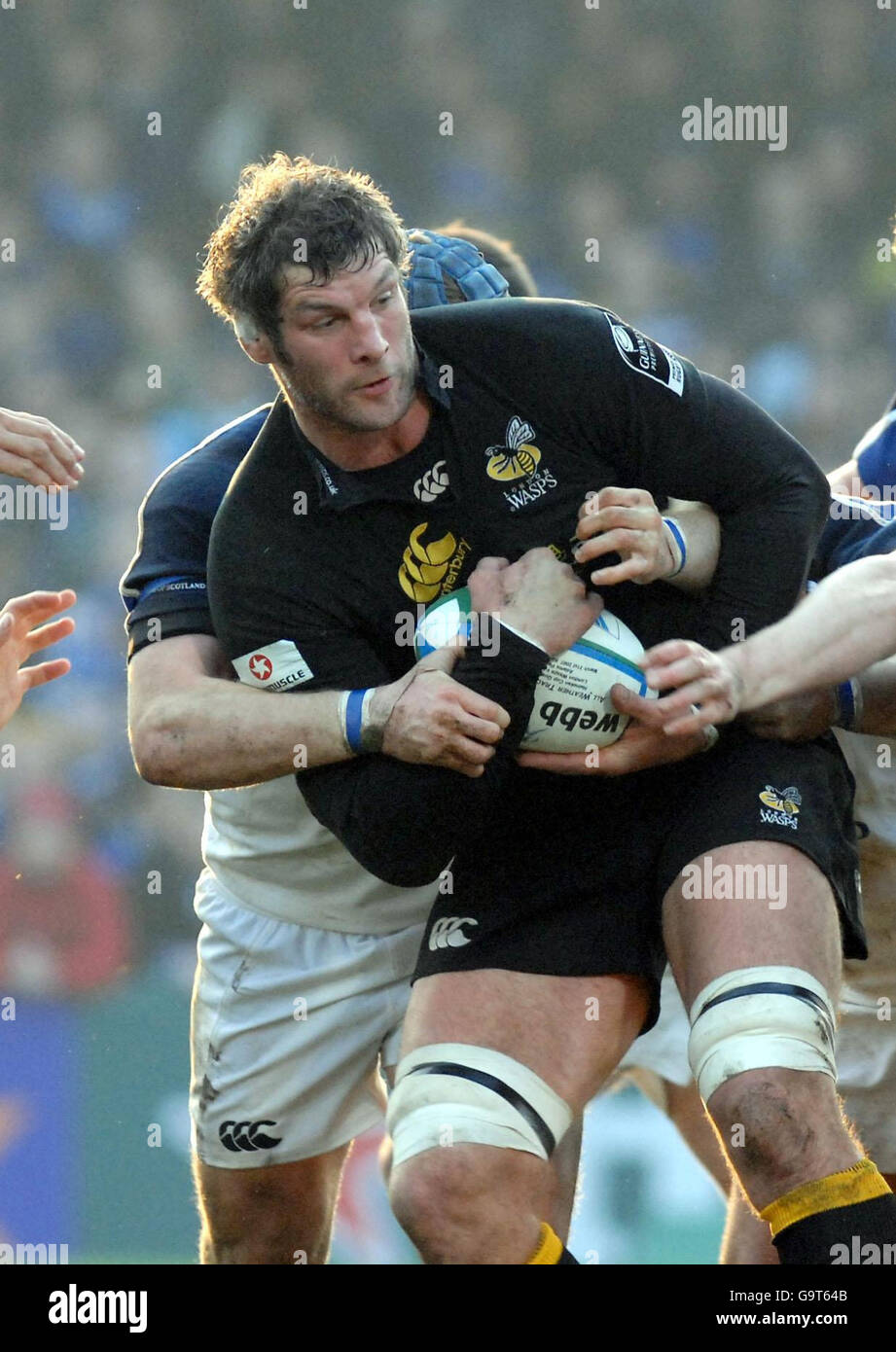 Rugby Union - European Cup - Wasps v Leinster. Wasps lock Simon Shaw (v Leinster European Cup 31-3-07). Stock Photo
