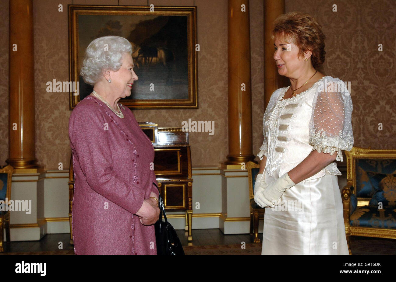 Queen Elizabeth II receives the Ambassador of Hungary, Ms Borbala Czako, who presented her letter of Credence at Buckingham Palace today. Stock Photo