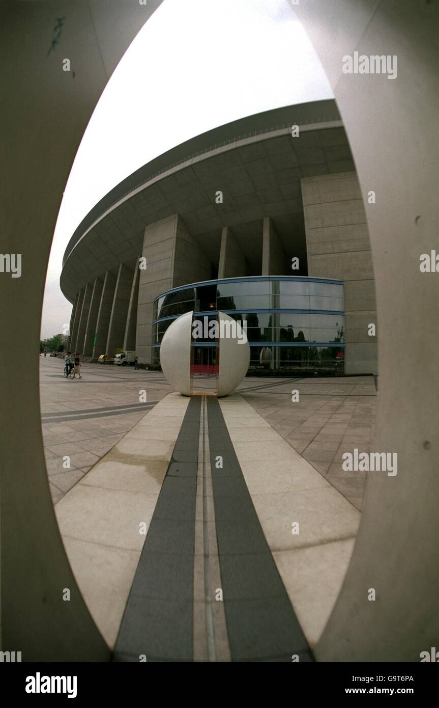 Soccer - FIFA World Cup 2002 - Japanese Stadia - Osaka. Modern art outside the Nagai Stadium in Osaka Stock Photo