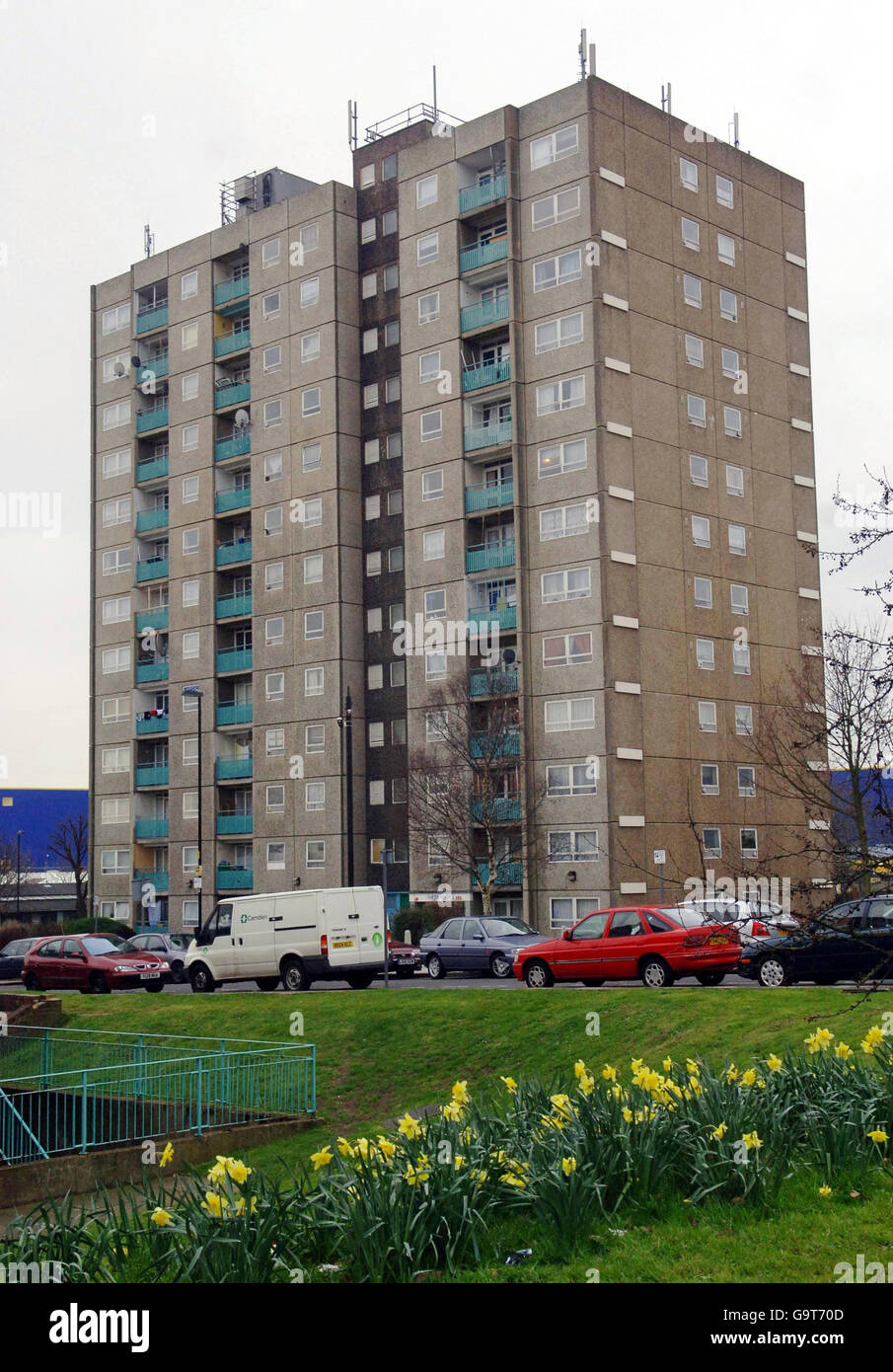 The exterior of Curtis House in New Southgate, north London Stock Photo