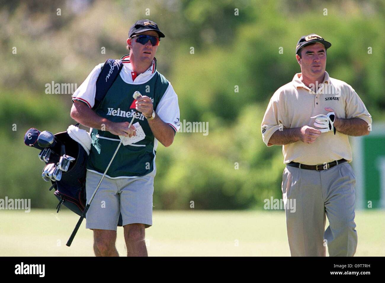 Golf, Heineken Classic. Craig Parry (r) with his caddy Stock Photo Alamy
