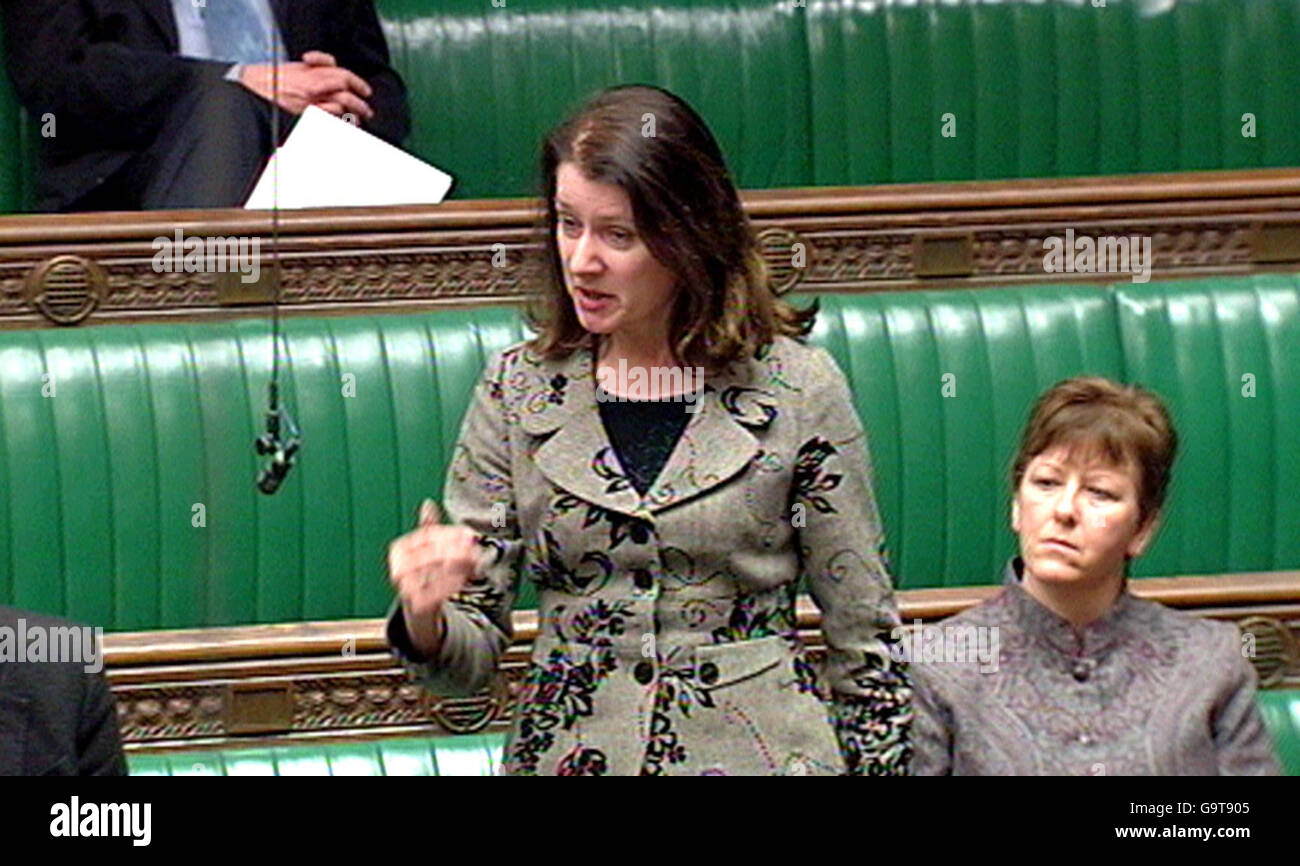 Super-casino plans 'hang in the balance'. Joan Humble MP speaks in the House of Commons. Stock Photo