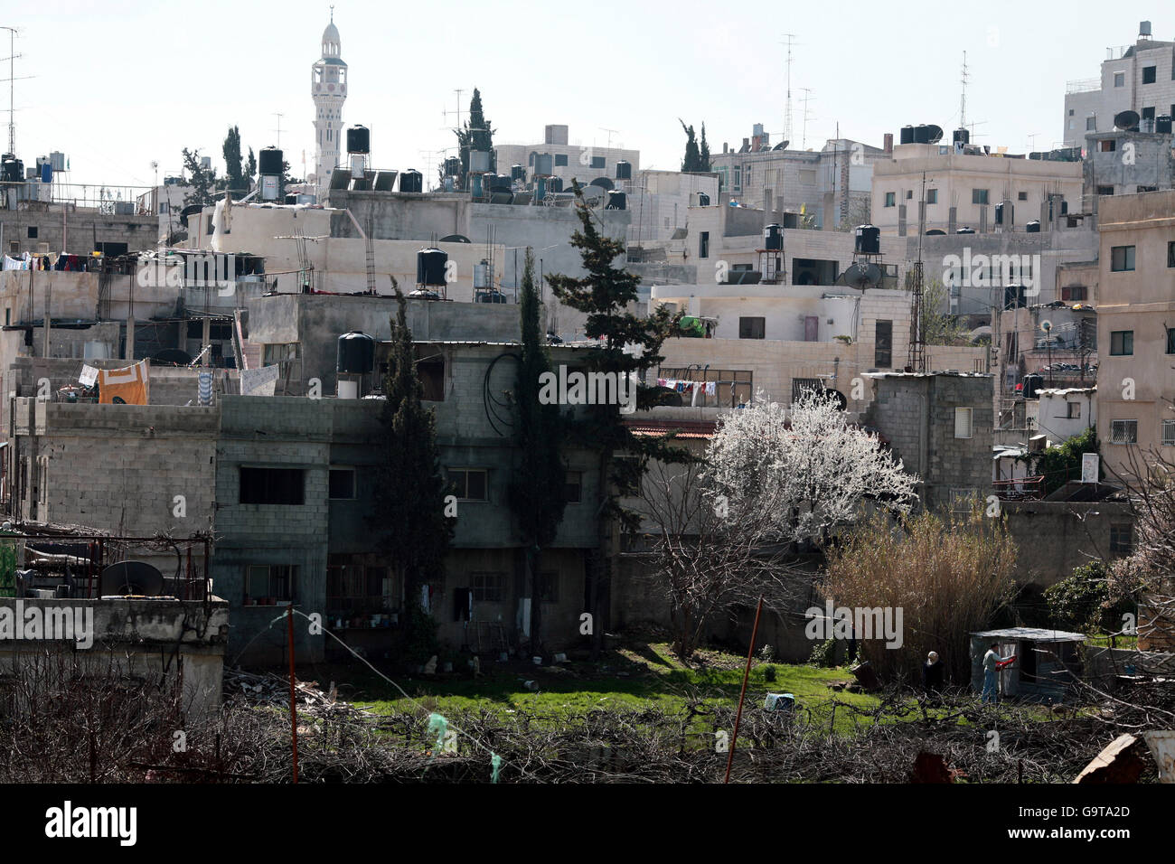 Mid East travel pictures. The refugee area of Ramallah. Stock Photo