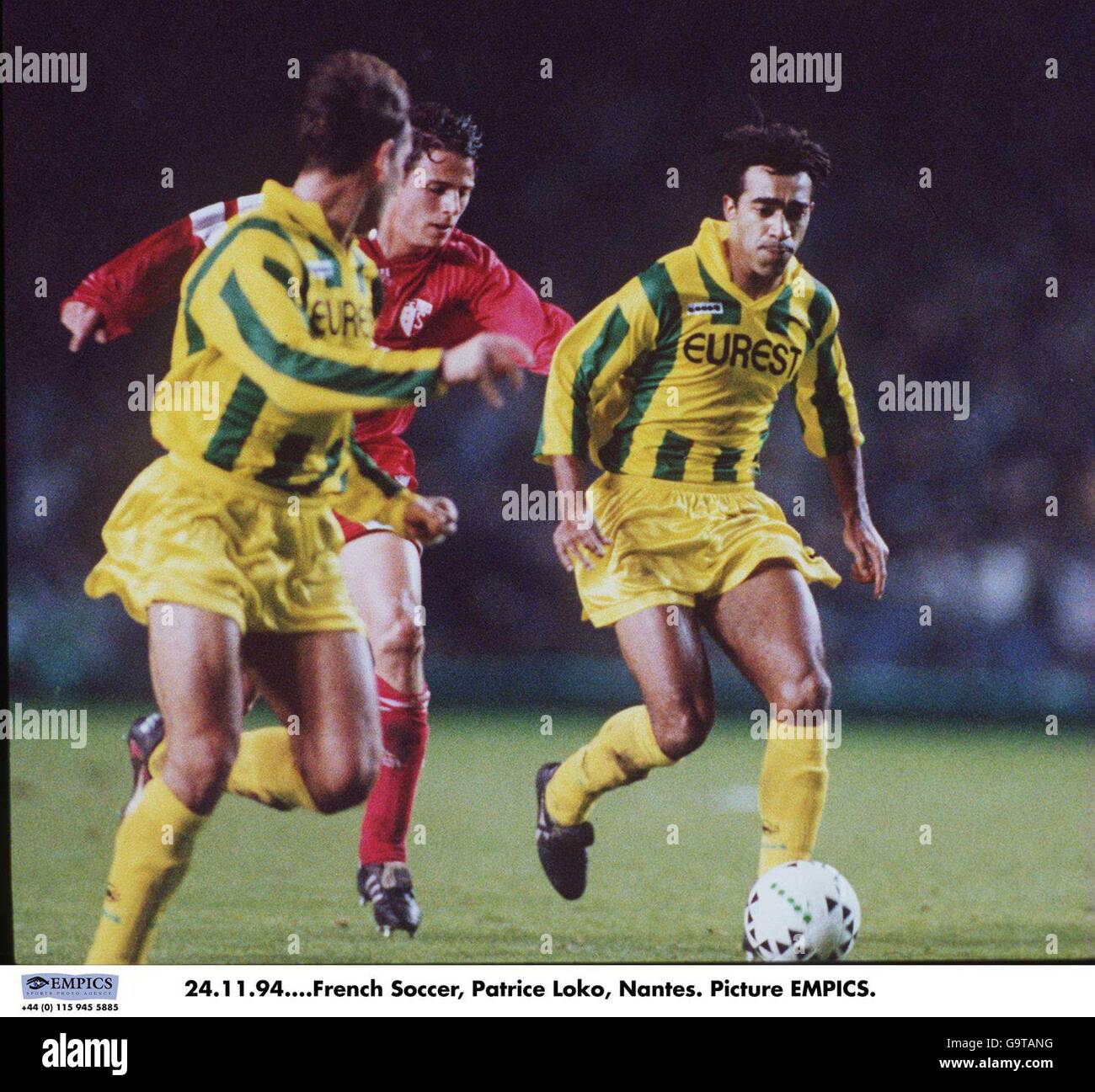 24.11.94. French Soccer, Patrice Loko, Nantes. Picture EMPICS. Stock Photo