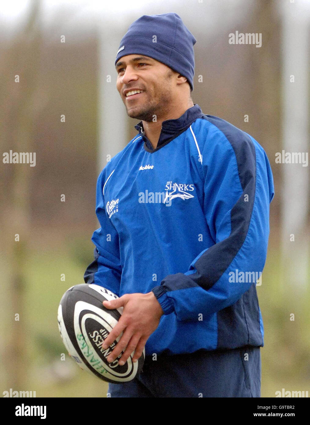 England and Sale Sharks' Jason Robinson during a training session during a press conference at