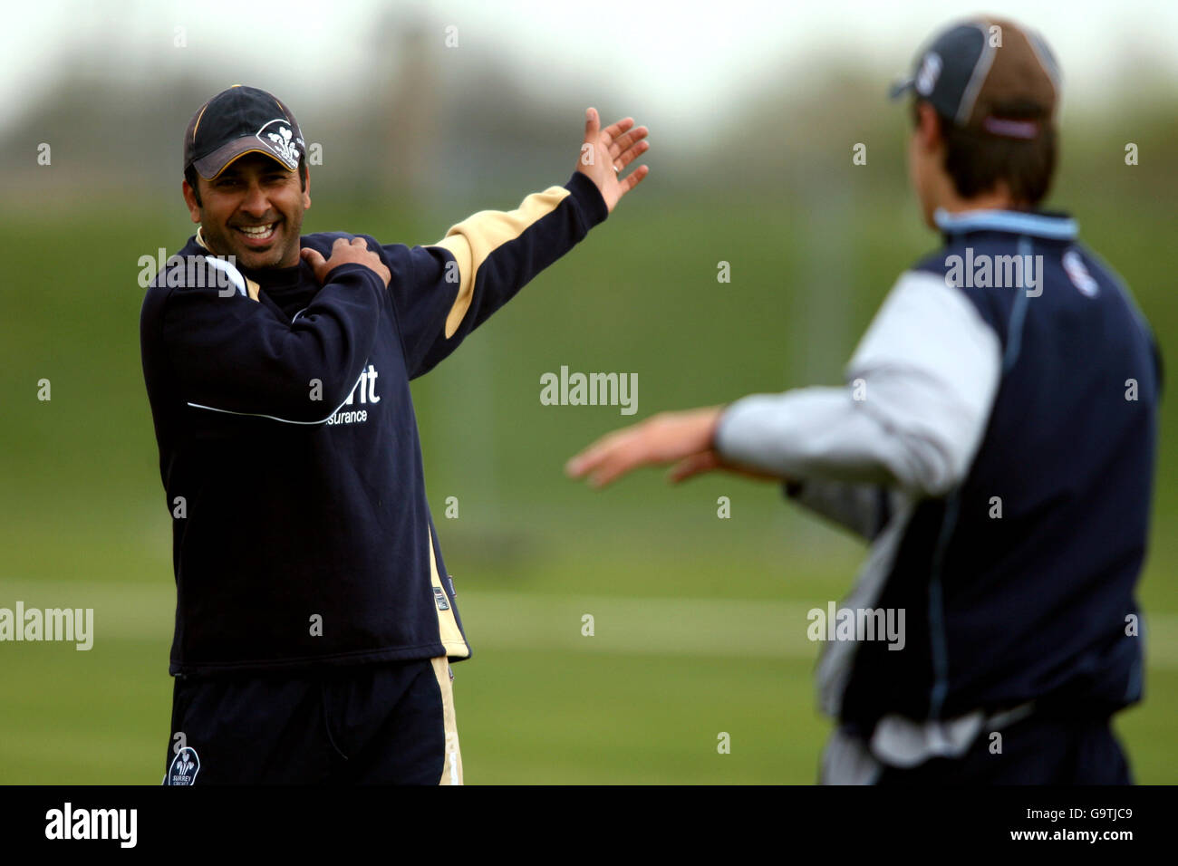 Cricket - Second Eleven Friendly - Essex v Surrey - Garon Park. Surrey coach Nadeem Shahid during training Stock Photo