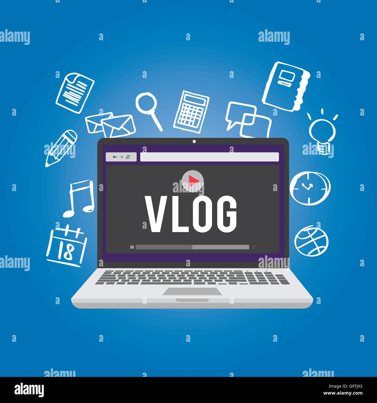 vlog video blogging vector illustration concept design Stock Vector