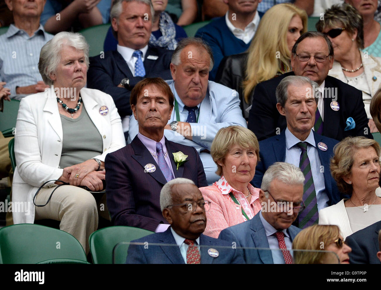 Sir Cliff Richard in the royal box on day Five of the Wimbledon ...