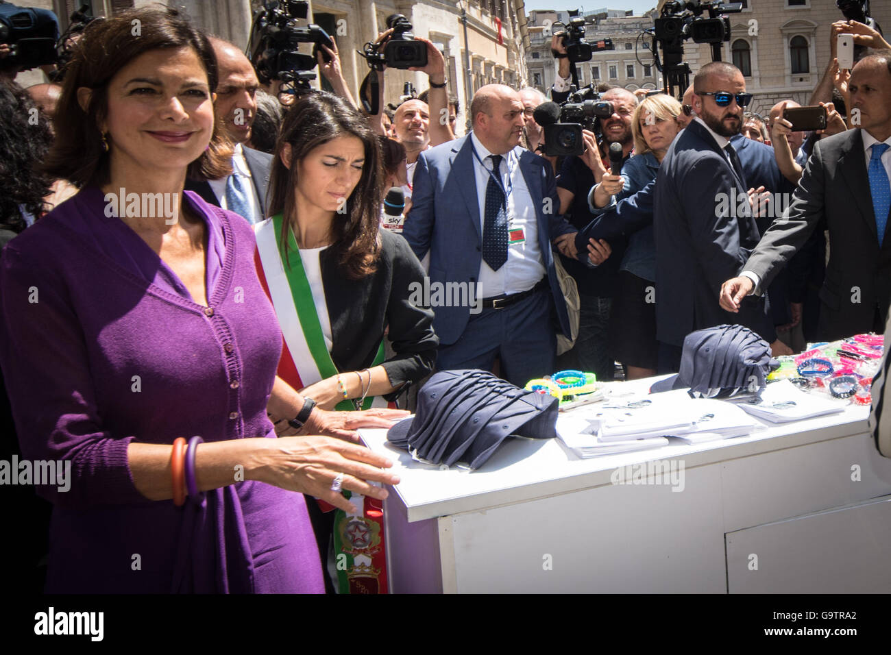 Rome, Italy. 01st July, 2016. Chamber of Deputies Laura Boldrini and ...